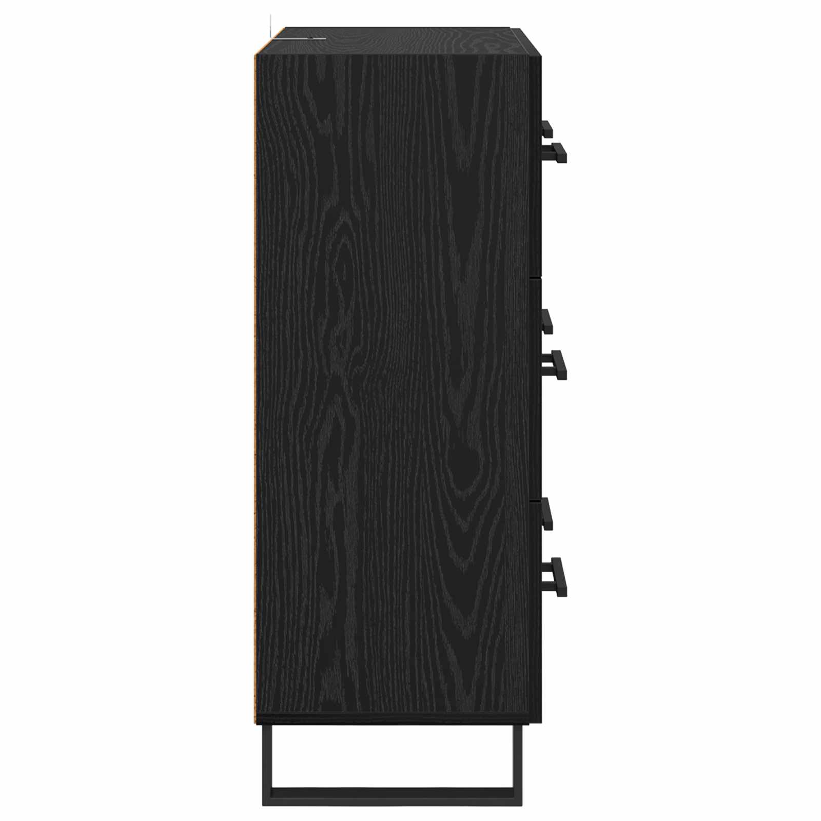 Dressoir Zwart Eiken 69,5 x 34 x 90 cm Gemonteerd hout en ijzer is nu te koop bij PeponiXL, paradijselijk wonen!