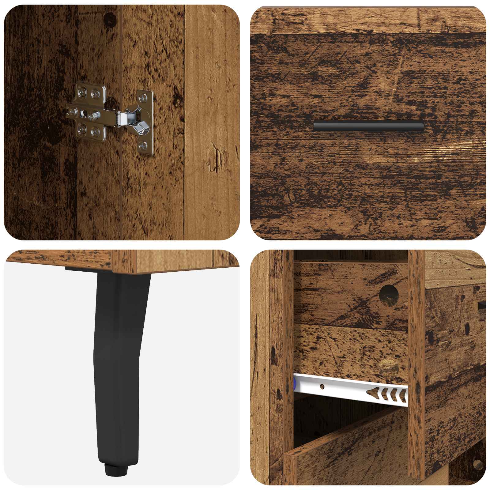 Dressoir Oud Hout 69,5 x 34 x 90 cm Gemonteerd hout en ijzer is nu te koop bij PeponiXL, paradijselijk wonen!