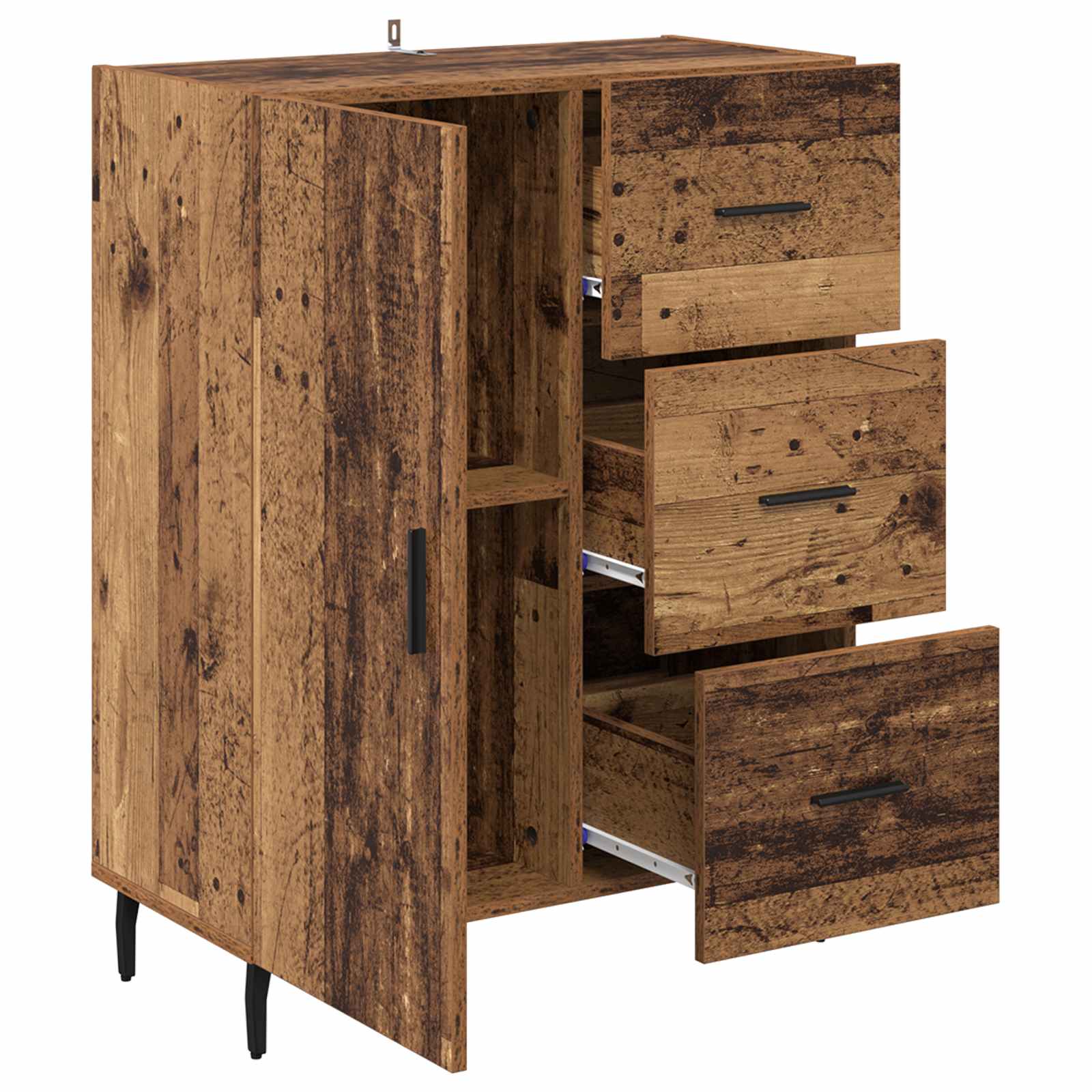 Dressoir Oud Hout 69,5 x 34 x 90 cm Gemonteerd hout en ijzer is nu te koop bij PeponiXL, paradijselijk wonen!