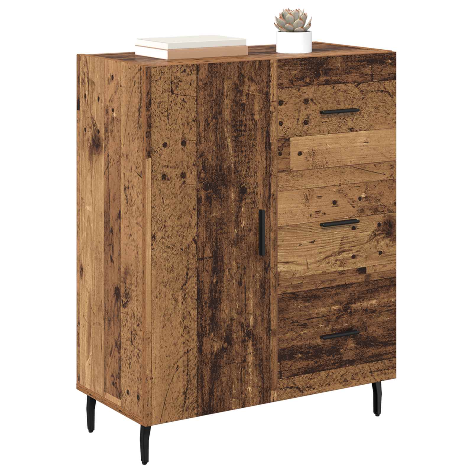 Dressoir Oud Hout 69,5 x 34 x 90 cm Gemonteerd hout en ijzer is nu te koop bij PeponiXL, paradijselijk wonen!