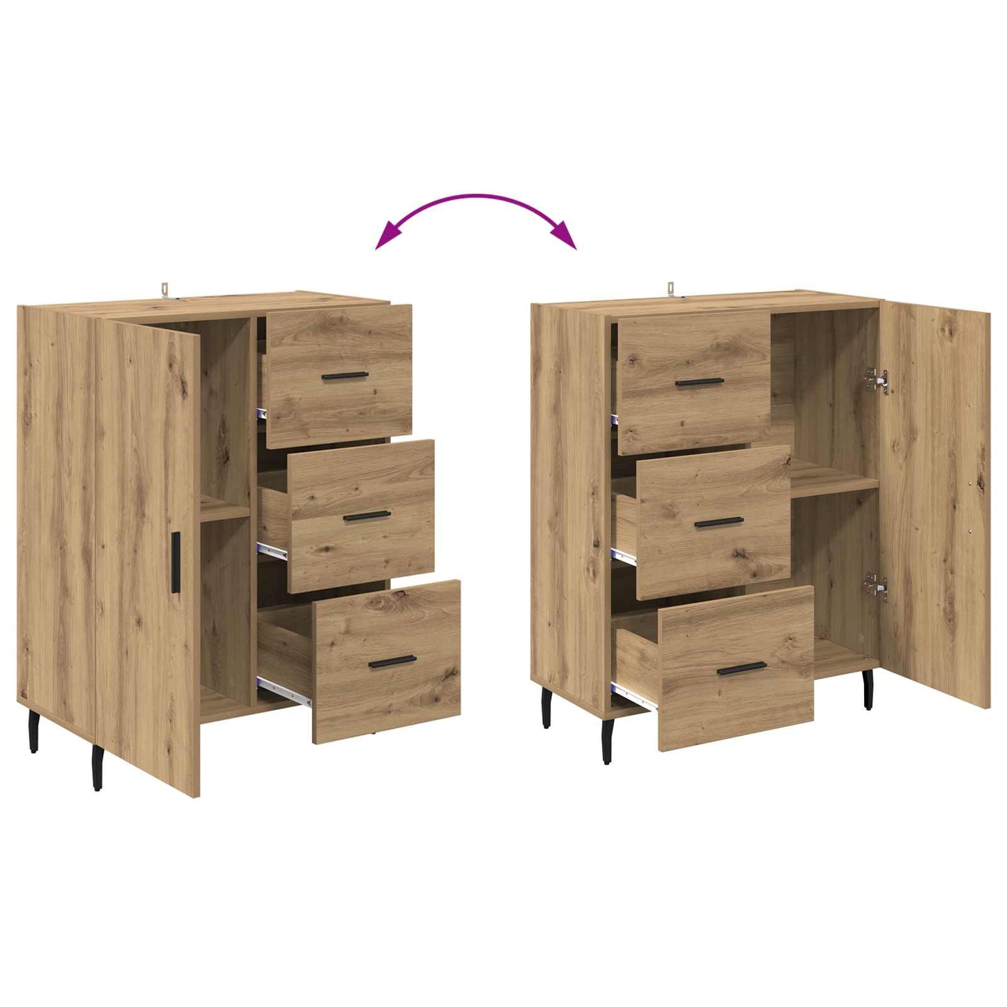 Dressoir met lade Artisan Eiken 69,5 x 34 x 90 cm is nu te koop bij PeponiXL, paradijselijk wonen!