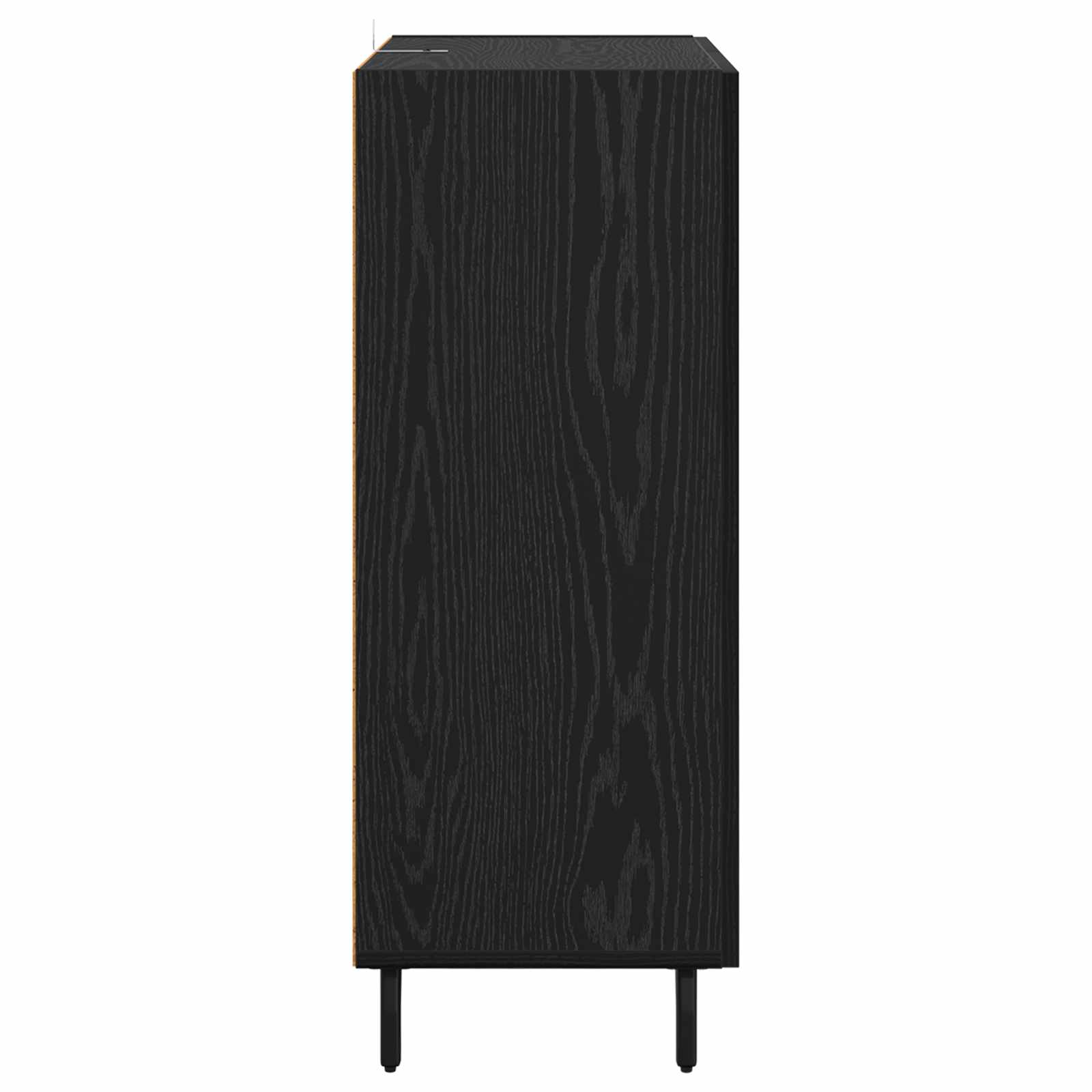 Dressoir Zwart Eiken 69,5 x 34 x 90 cm Gemonteerd hout en ijzer is nu te koop bij PeponiXL, paradijselijk wonen!