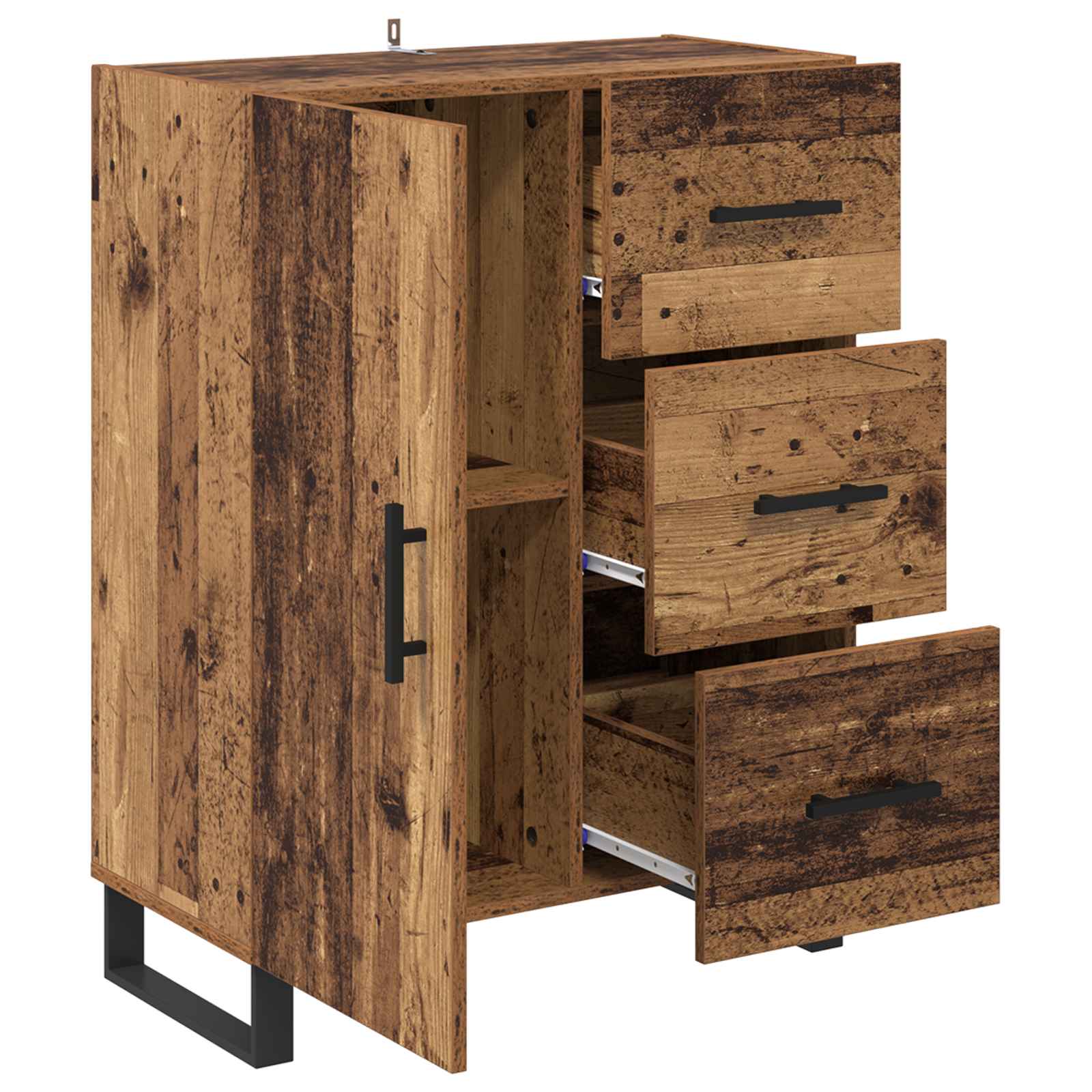 Dressoir Oud Hout 69,5 x 34 x 90 cm Gemonteerd hout en ijzer is nu te koop bij PeponiXL, paradijselijk wonen!
