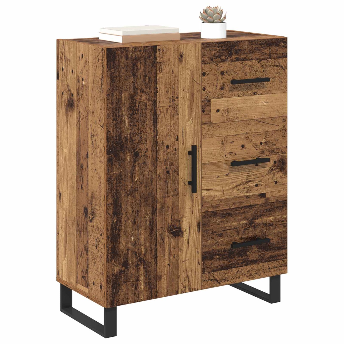 Dressoir Oud Hout 69,5 x 34 x 90 cm Gemonteerd hout en ijzer is nu te koop bij PeponiXL, paradijselijk wonen!