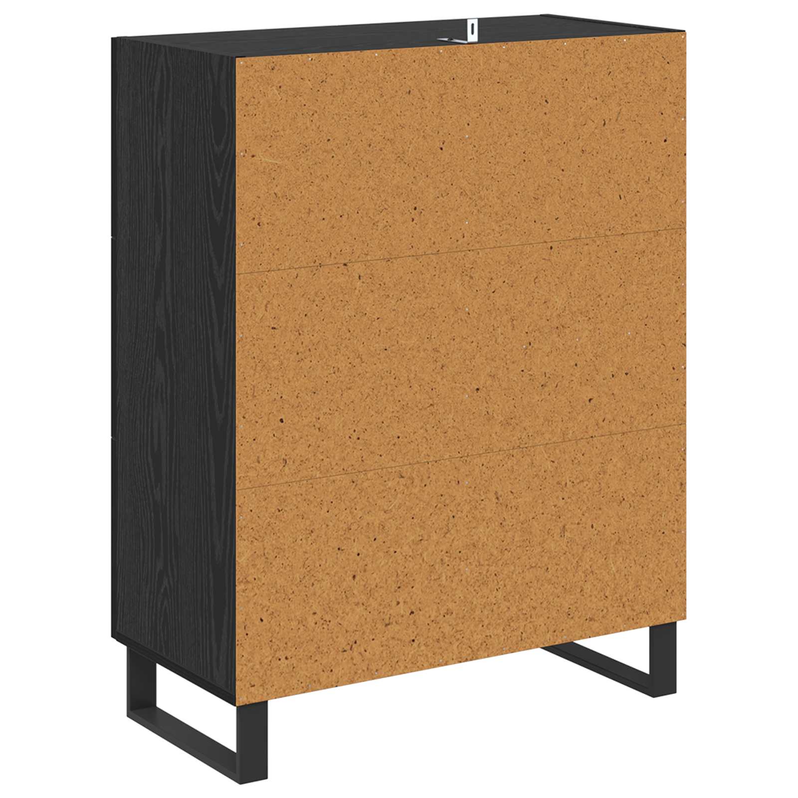 Dressoir Zwart Eiken 69,5 x 34 x 90 cm Gemonteerd hout en ijzer is nu te koop bij PeponiXL, paradijselijk wonen!