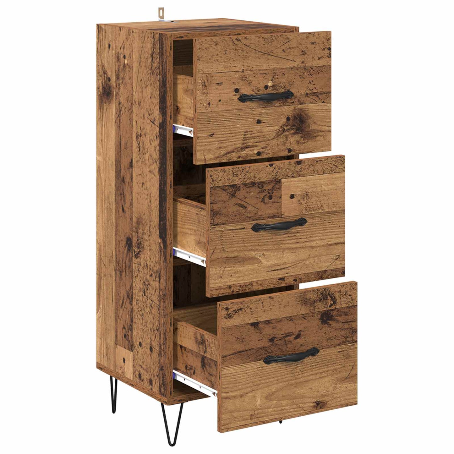 Dressoir met lade Oud hout 34 x 34.5 x 90 cm Bewerkt hout is nu te koop bij PeponiXL, paradijselijk wonen!