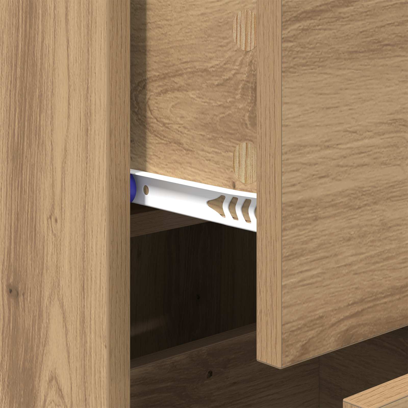 Dressoir artisanaal eikenkleurig 34 x 34.5 x 90 cm Bewerkt hout is nu te koop bij PeponiXL, paradijselijk wonen!