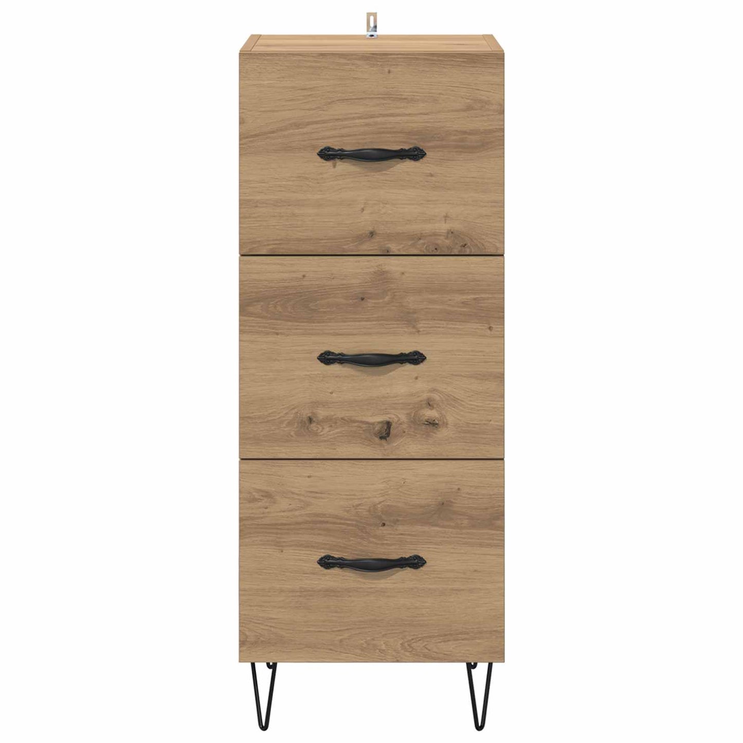 Dressoir artisanaal eikenkleurig 34 x 34.5 x 90 cm Bewerkt hout is nu te koop bij PeponiXL, paradijselijk wonen!