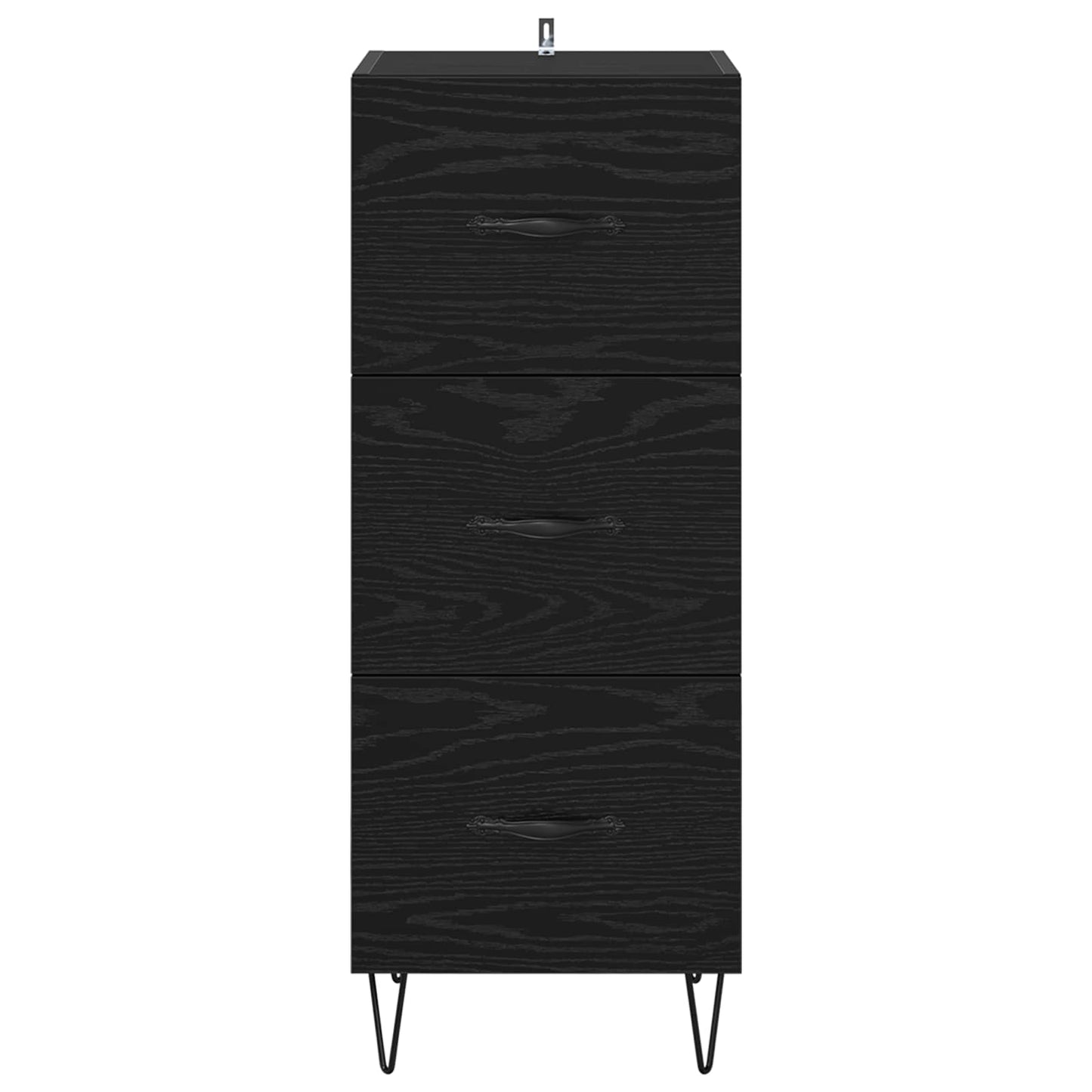 Dressoir Zwart eiken 34 x 34.5 x 90 cm Bewerkt hout is nu te koop bij PeponiXL, paradijselijk wonen!