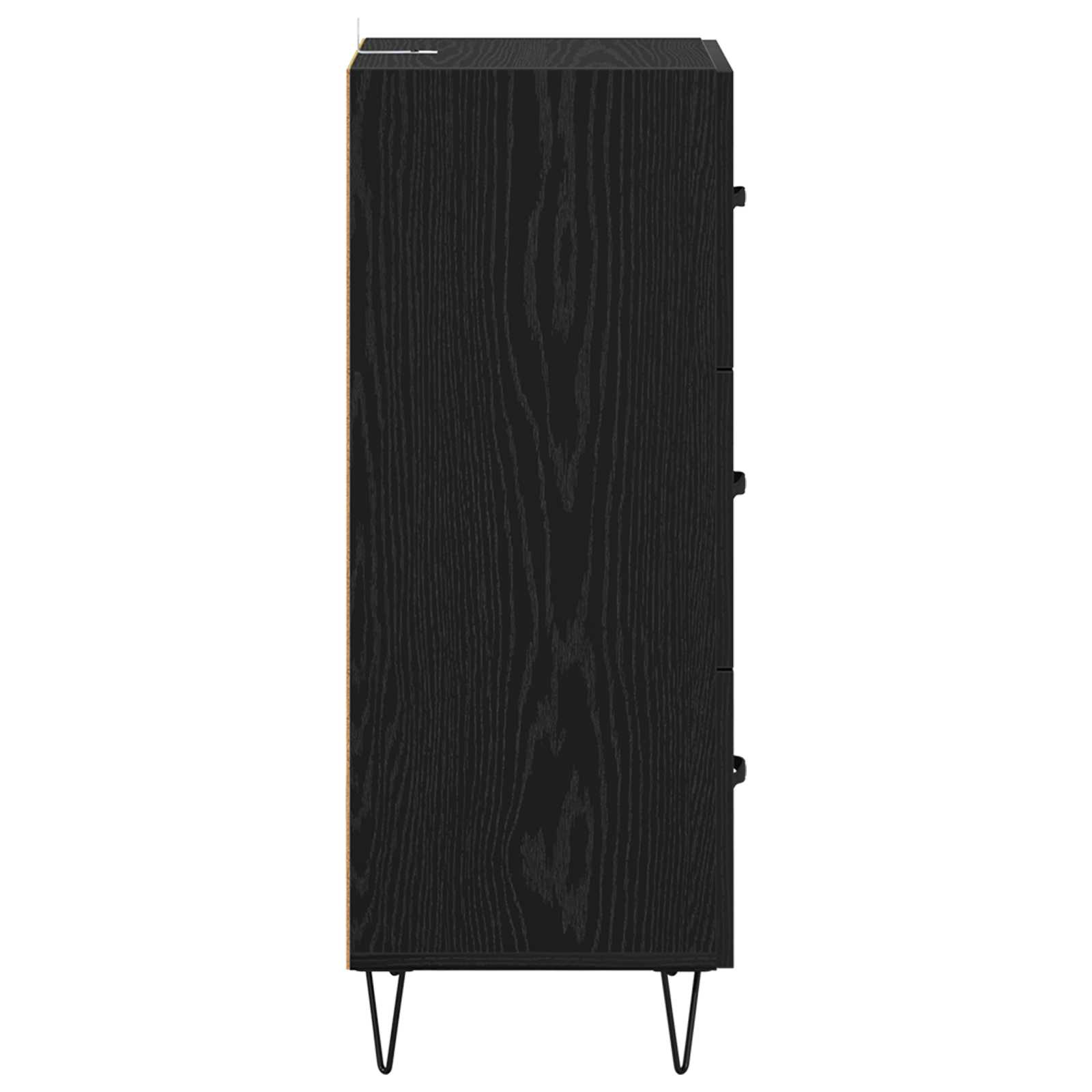 Dressoir Zwart eiken 34 x 34.5 x 90 cm Bewerkt hout is nu te koop bij PeponiXL, paradijselijk wonen!