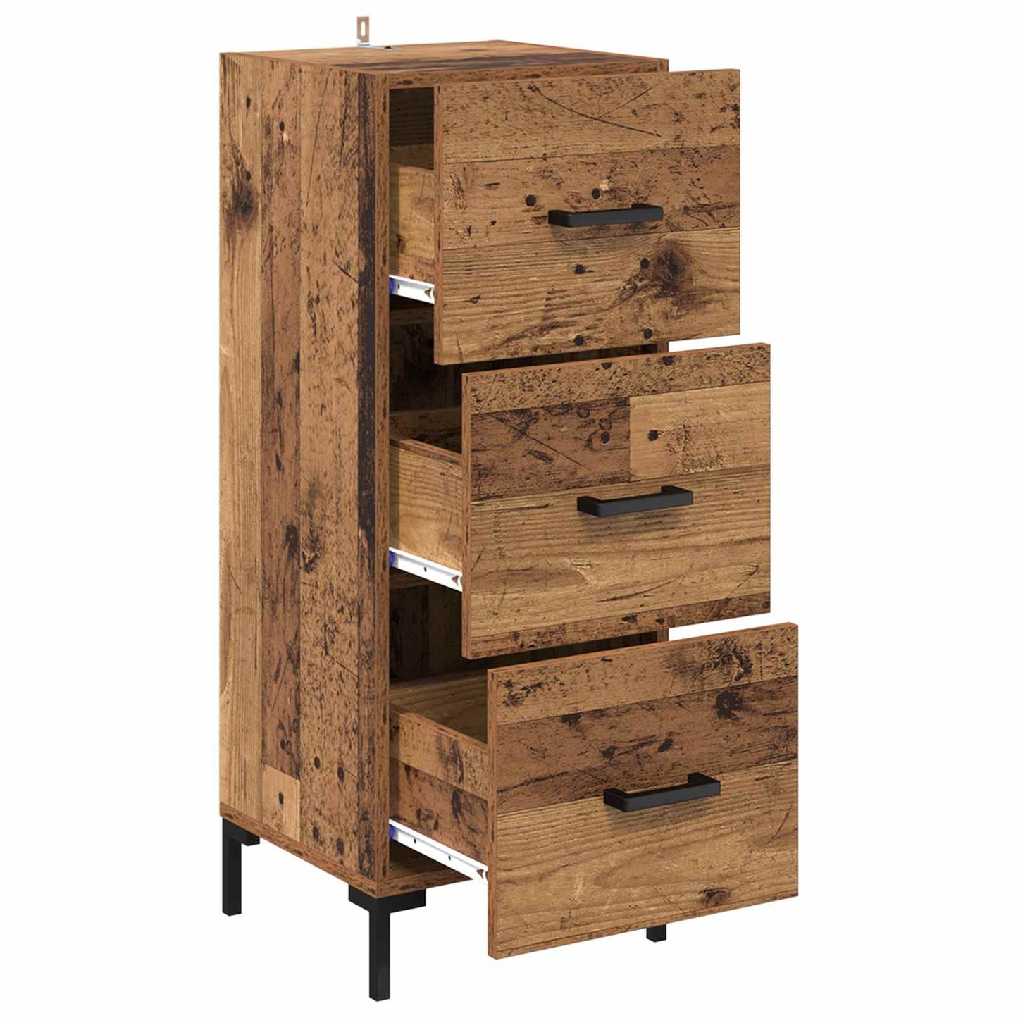 Dressoir met lade Oudhout 34,5 x 34 x 90 cm Bewerkt hout is nu te koop bij PeponiXL, paradijselijk wonen!