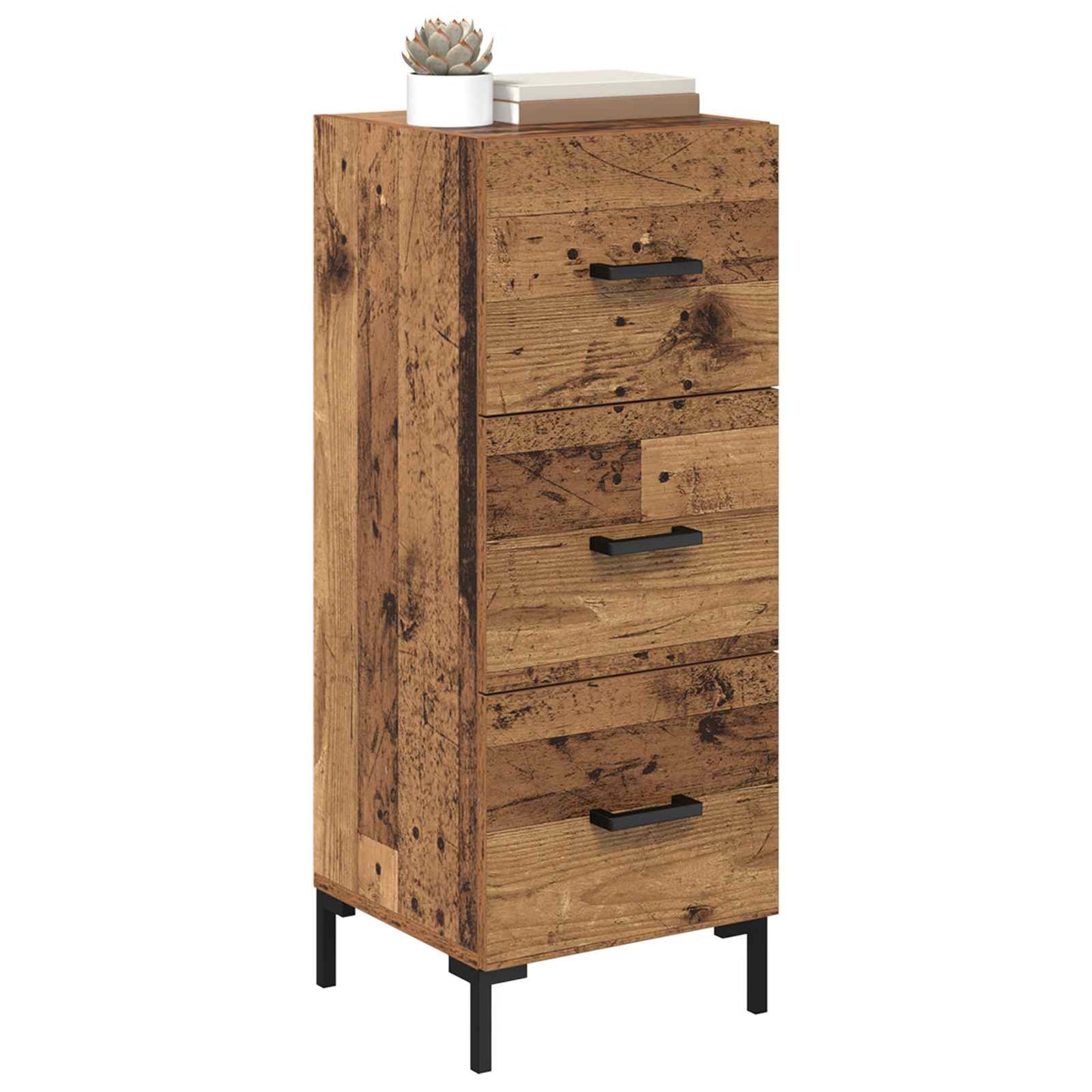 Dressoir met lade Oudhout 34,5 x 34 x 90 cm Bewerkt hout is nu te koop bij PeponiXL, paradijselijk wonen!