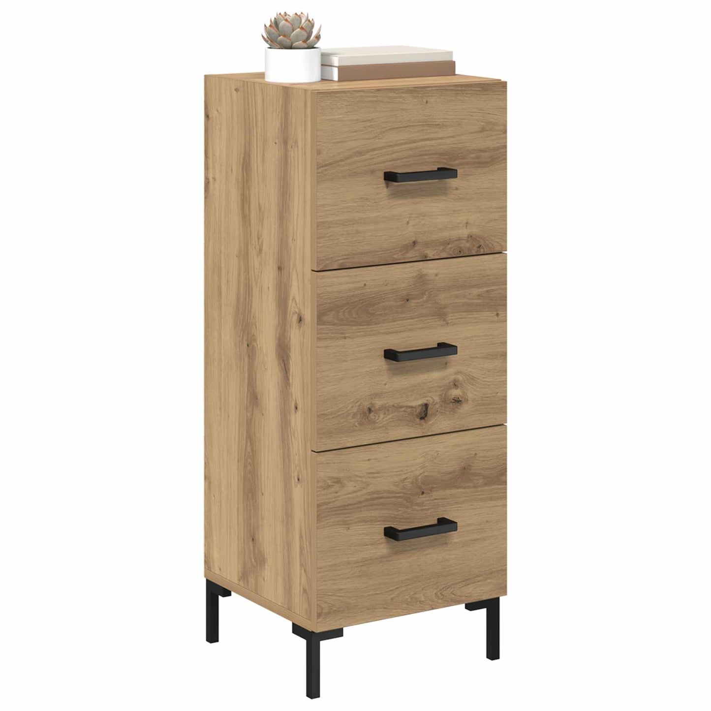 Dressoir met lade Artisan Eiken 34,5 x 34 x 90 cm Bewerkt hout is nu te koop bij PeponiXL, paradijselijk wonen!