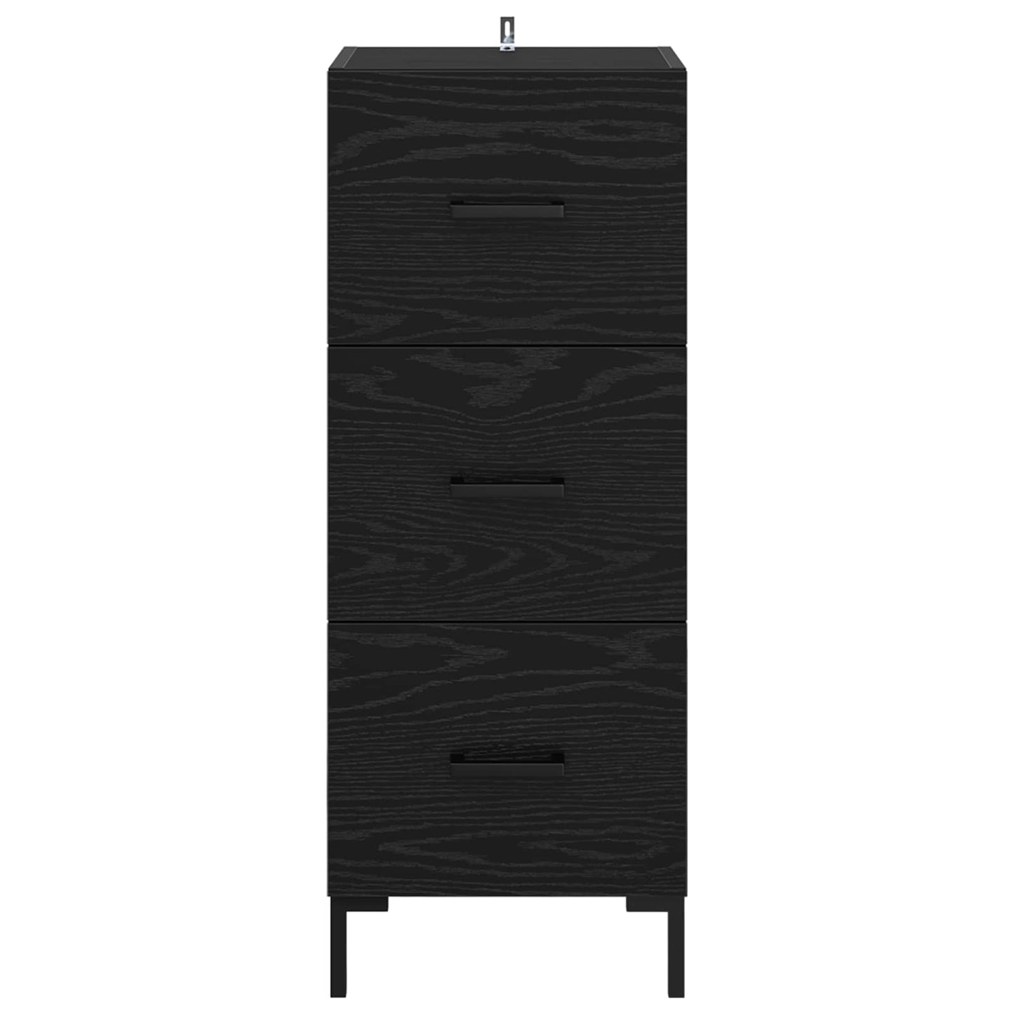 Dressoir met lade Zwart Eiken 34,5 x 34 x 90 cm Bewerkt hout is nu te koop bij PeponiXL, paradijselijk wonen!