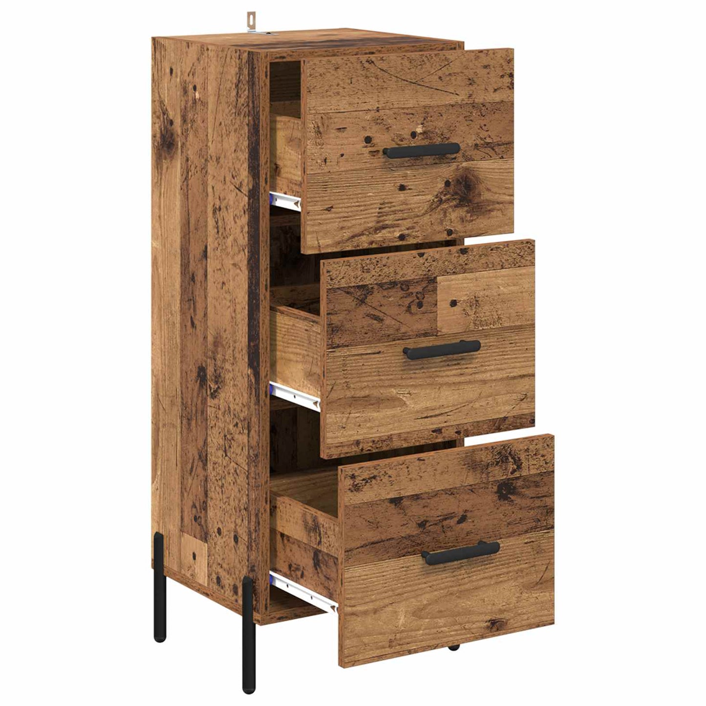 Dressoir met lade Oud hout 34 x 34.5 x 90 cm Bewerkt hout is nu te koop bij PeponiXL, paradijselijk wonen!