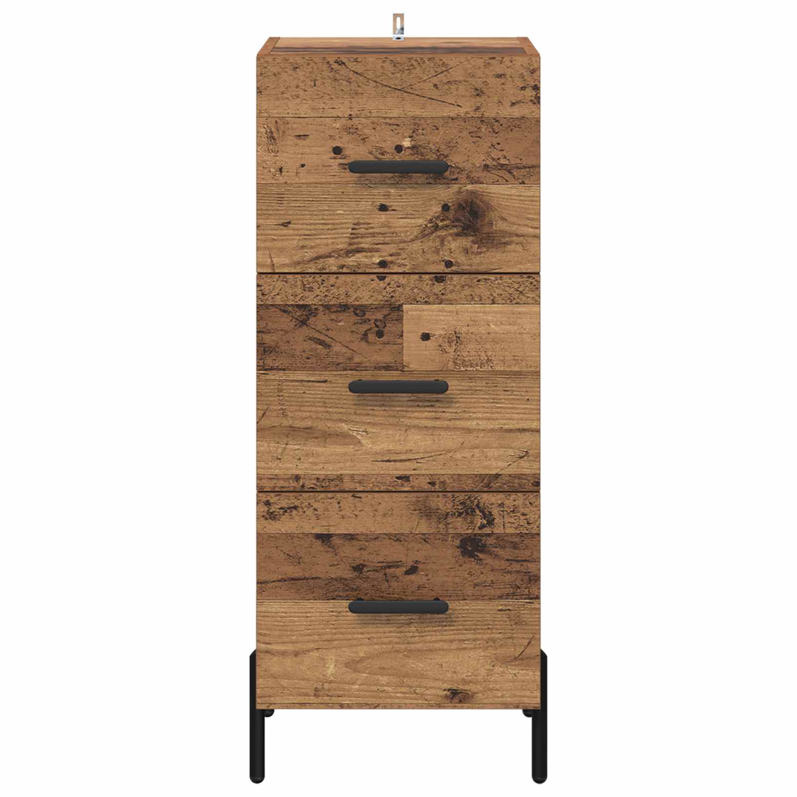 Dressoir met lade Oud hout 34 x 34.5 x 90 cm Bewerkt hout is nu te koop bij PeponiXL, paradijselijk wonen!