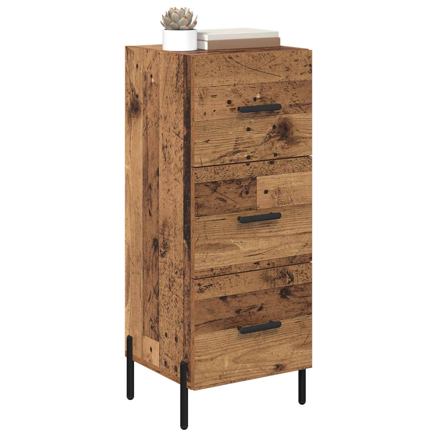Dressoir met lade Oud hout 34 x 34.5 x 90 cm Bewerkt hout is nu te koop bij PeponiXL, paradijselijk wonen!