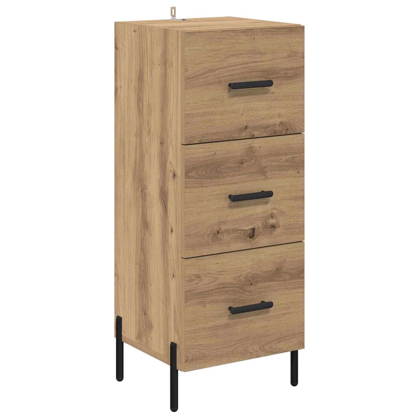 Dressoir artisanaal eikenkleurig 34 x 34.5 x 90 cm Bewerkt hout is nu te koop bij PeponiXL, paradijselijk wonen!