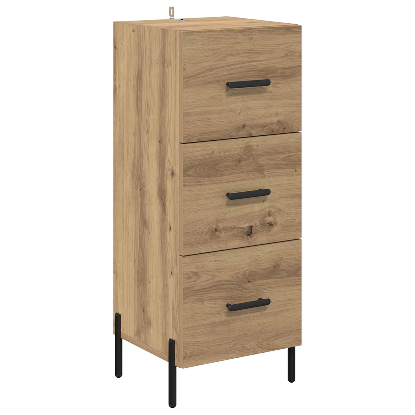 Dressoir artisanaal eikenkleurig 34 x 34.5 x 90 cm Bewerkt hout is nu te koop bij PeponiXL, paradijselijk wonen!