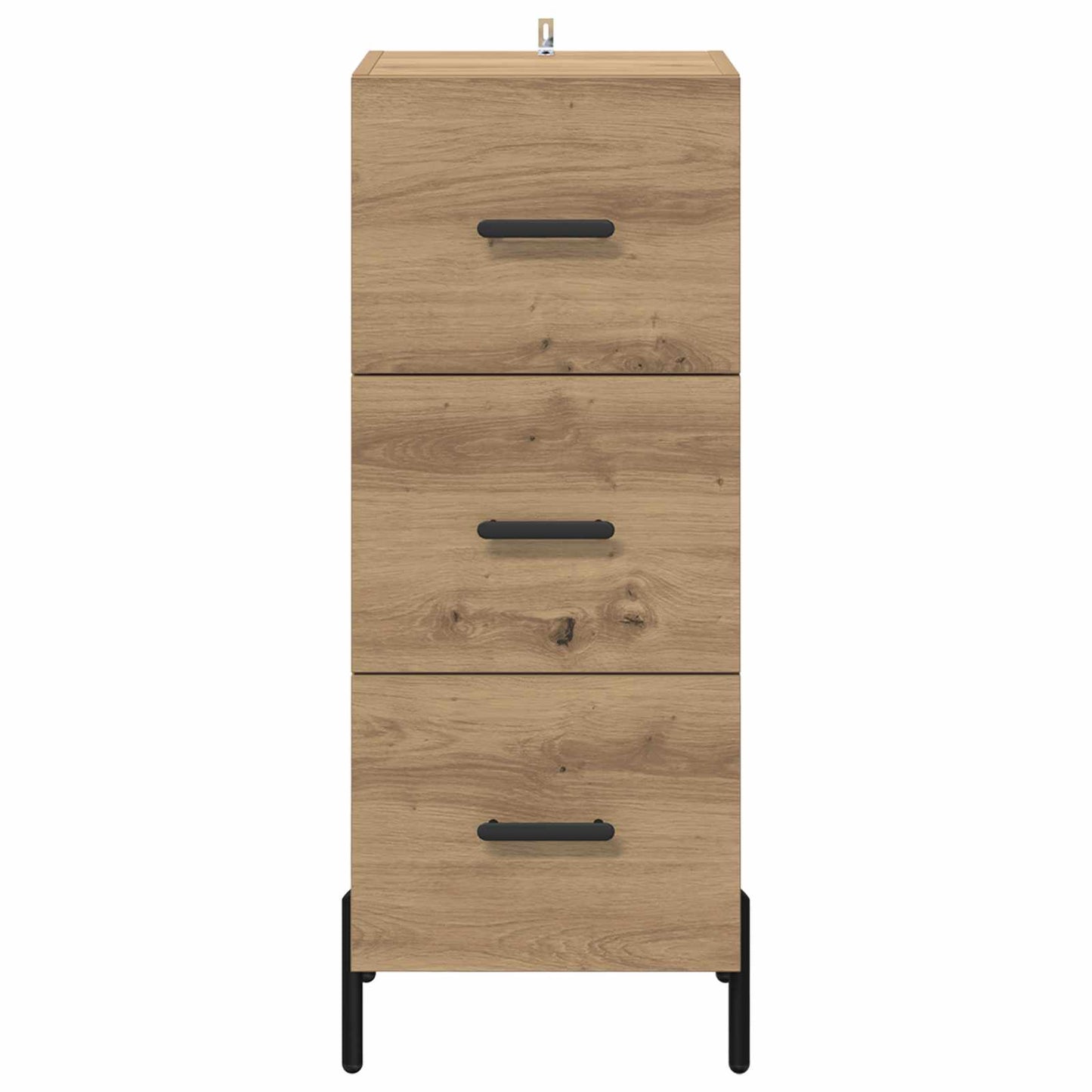 Dressoir artisanaal eikenkleurig 34 x 34.5 x 90 cm Bewerkt hout is nu te koop bij PeponiXL, paradijselijk wonen!