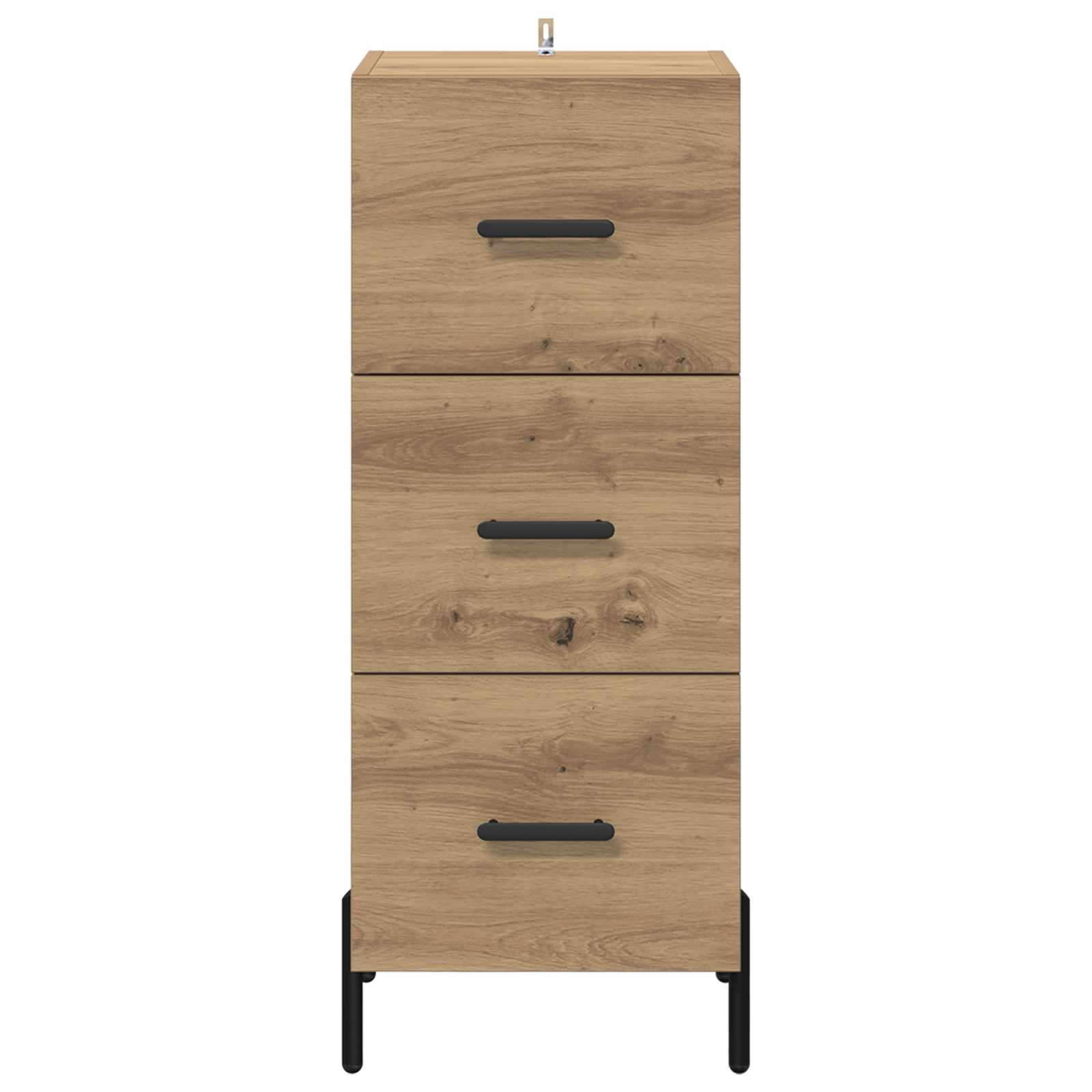 Dressoir artisanaal eikenkleurig 34 x 34.5 x 90 cm Bewerkt hout is nu te koop bij PeponiXL, paradijselijk wonen!