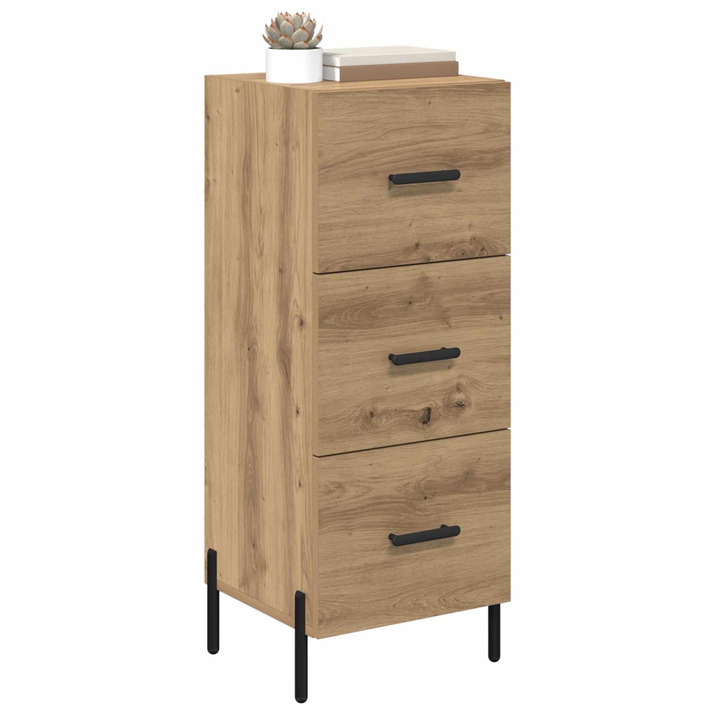 Dressoir artisanaal eikenkleurig 34 x 34.5 x 90 cm Bewerkt hout is nu te koop bij PeponiXL, paradijselijk wonen!
