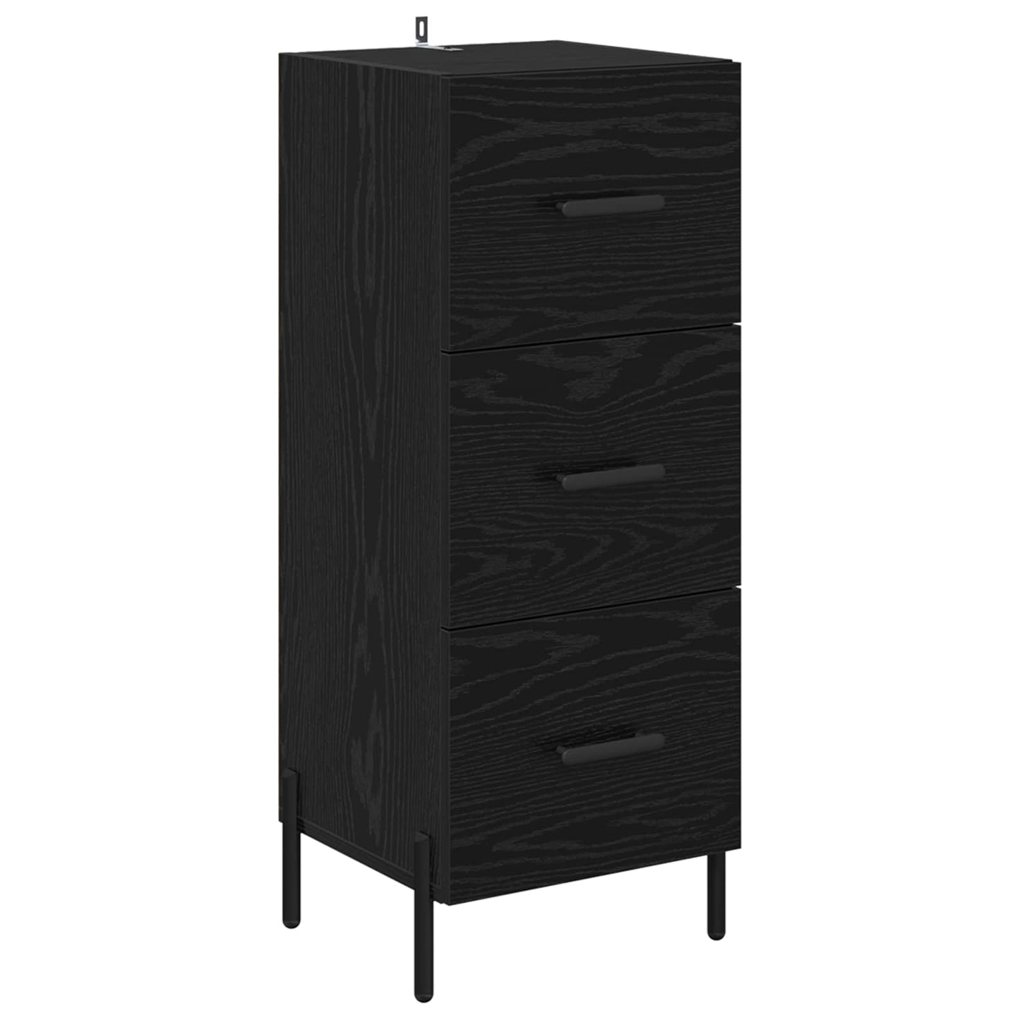 Dressoir met lade Zwart eiken 34 x 34.5 x 90 cm Bewerkt hout is nu te koop bij PeponiXL, paradijselijk wonen!