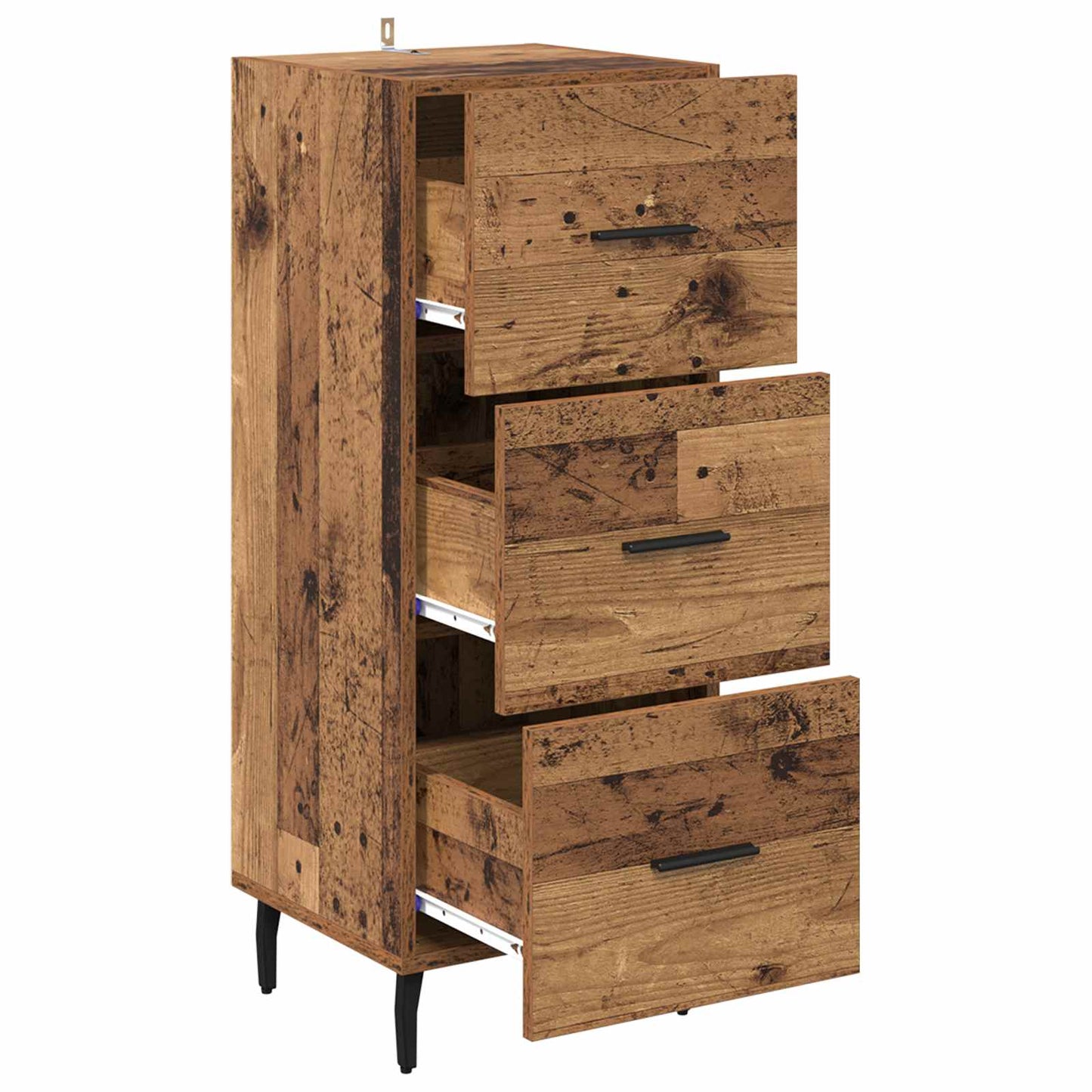 Dressoir met lade Oud hout 34 x 34.5 x 90 cm Bewerkt hout is nu te koop bij PeponiXL, paradijselijk wonen!
