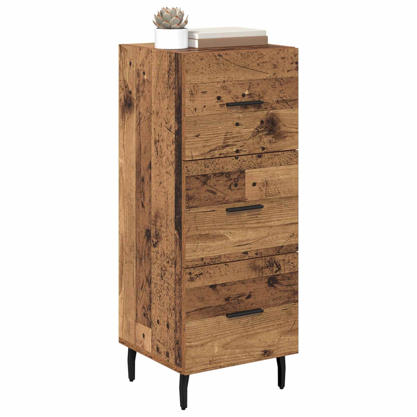 Dressoir met lade Oud hout 34 x 34.5 x 90 cm Bewerkt hout is nu te koop bij PeponiXL, paradijselijk wonen!