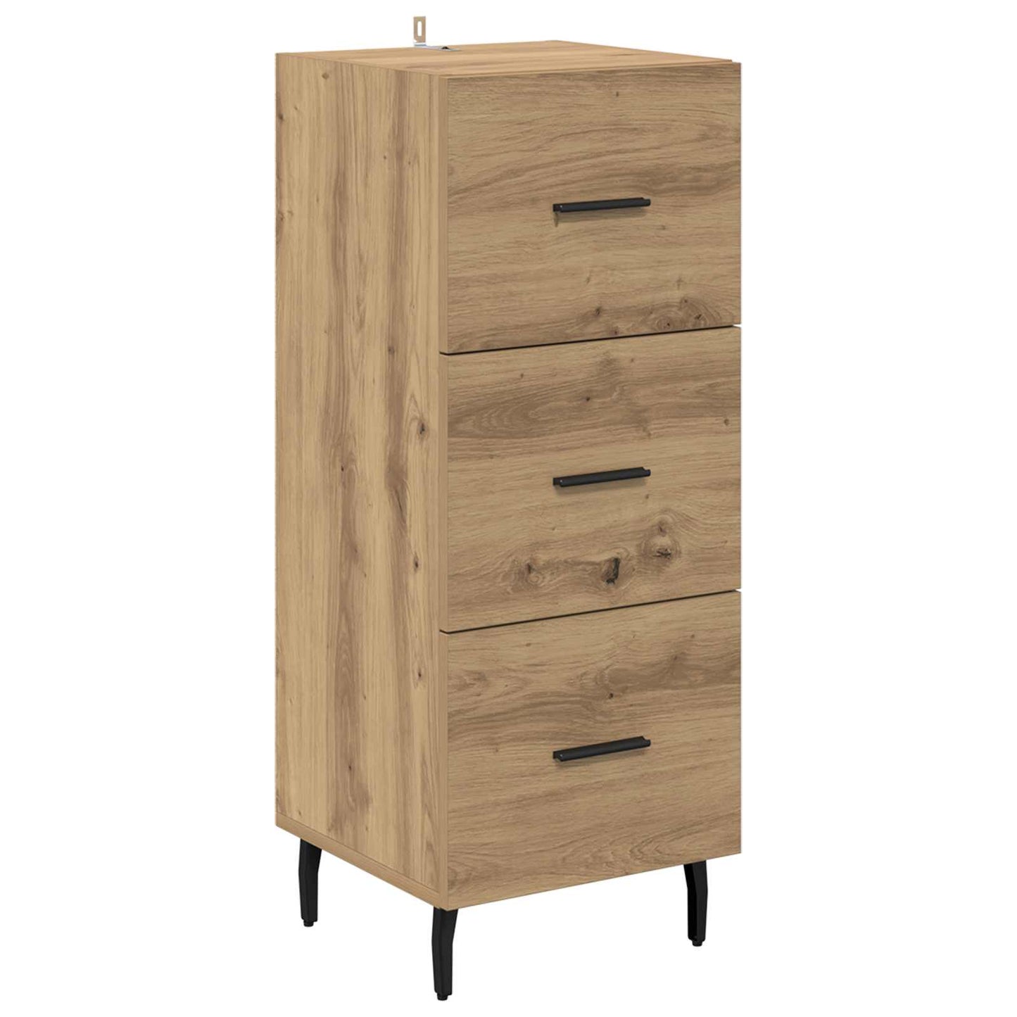 Dressoir artisanaal eikenkleurig 34 x 34.5 x 90 cm Bewerkt hout is nu te koop bij PeponiXL, paradijselijk wonen!