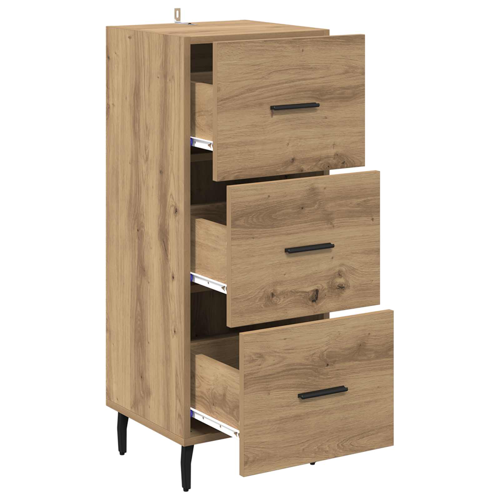 Dressoir artisanaal eikenkleurig 34 x 34.5 x 90 cm Bewerkt hout is nu te koop bij PeponiXL, paradijselijk wonen!