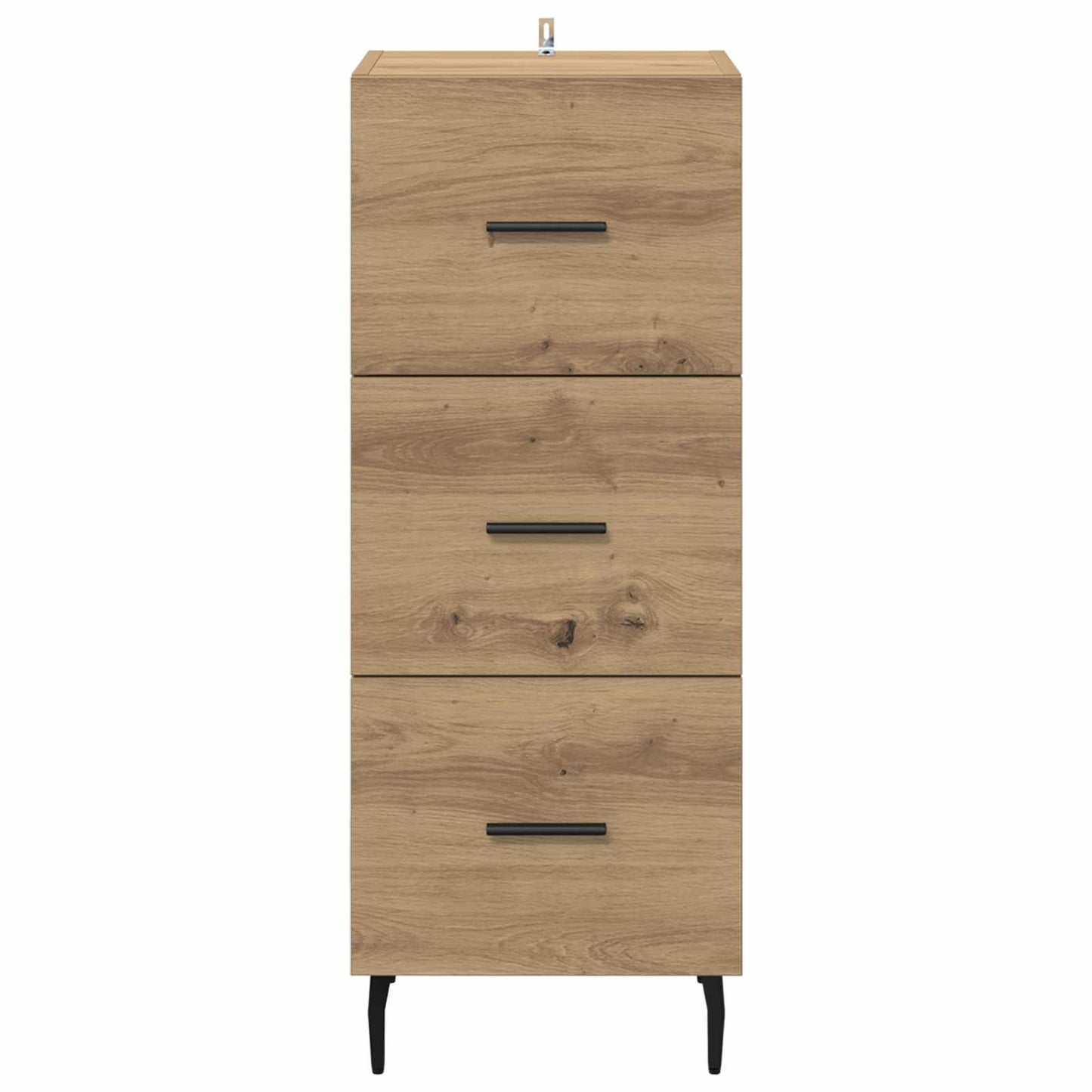Dressoir artisanaal eikenkleurig 34 x 34.5 x 90 cm Bewerkt hout is nu te koop bij PeponiXL, paradijselijk wonen!