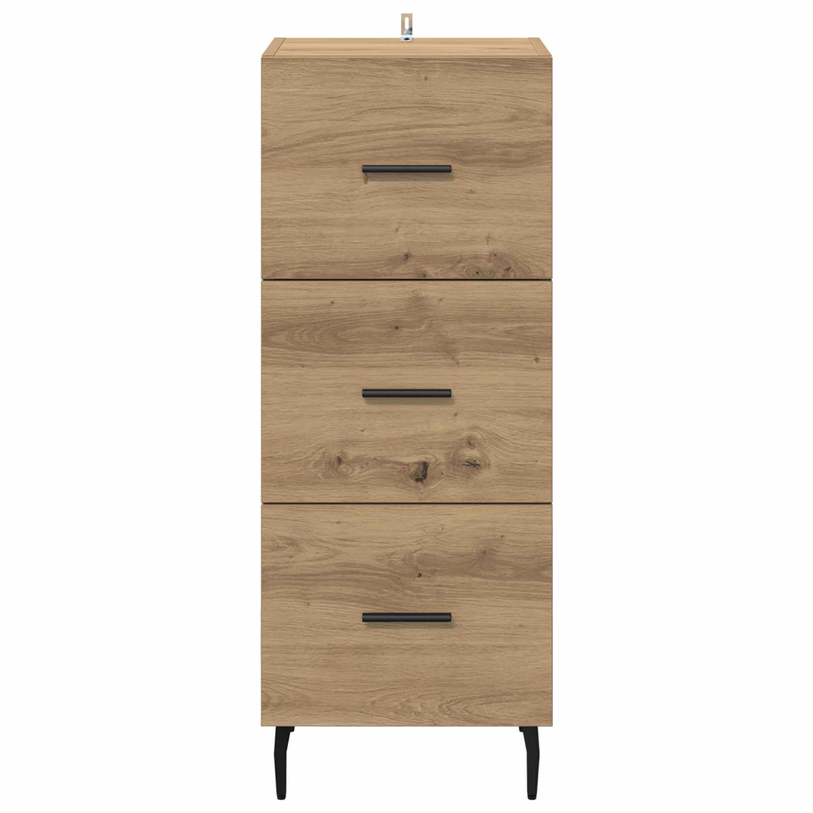 Dressoir artisanaal eikenkleurig 34 x 34.5 x 90 cm Bewerkt hout is nu te koop bij PeponiXL, paradijselijk wonen!