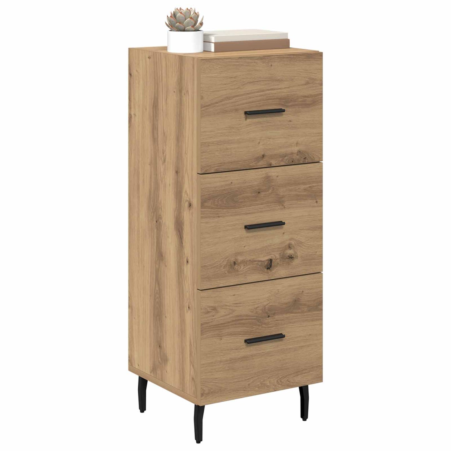 Dressoir artisanaal eikenkleurig 34 x 34.5 x 90 cm Bewerkt hout is nu te koop bij PeponiXL, paradijselijk wonen!