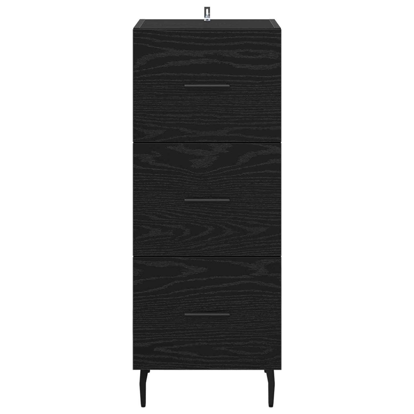 Dressoir met lade Zwart eiken 34 x 34.5 x 90 cm Bewerkt hout is nu te koop bij PeponiXL, paradijselijk wonen!