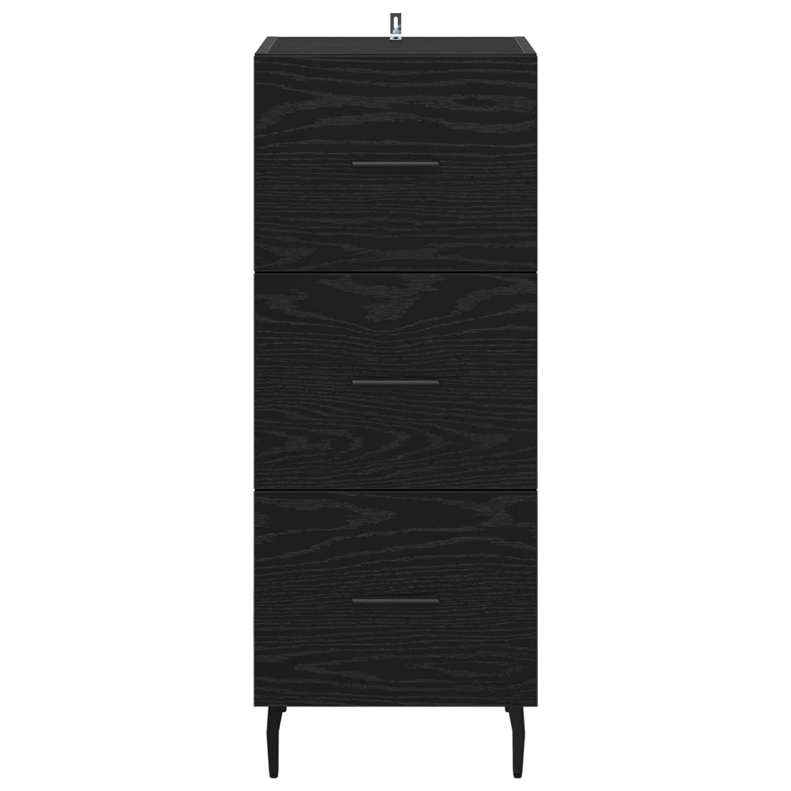 Dressoir met lade Zwart eiken 34 x 34.5 x 90 cm Bewerkt hout is nu te koop bij PeponiXL, paradijselijk wonen!