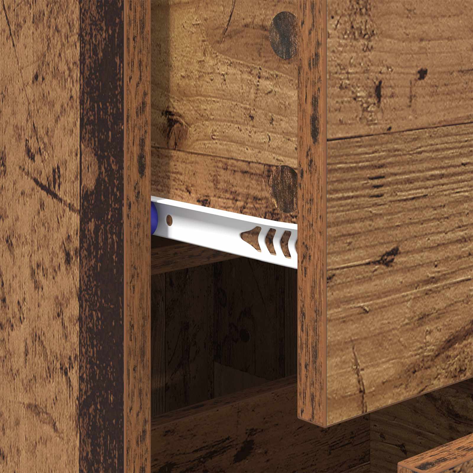 Dressoir Oud Hout 34,5 x 34 x 90 cm Gemonteerd hout en ijzer is nu te koop bij PeponiXL, paradijselijk wonen!