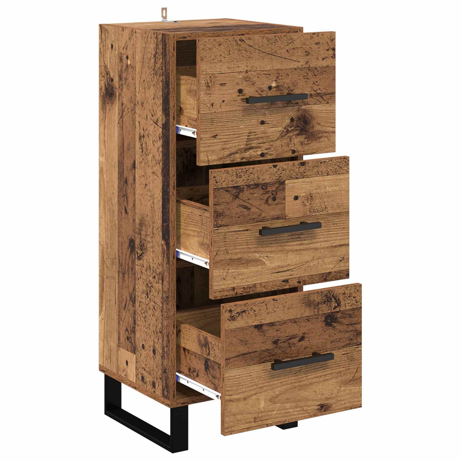 Dressoir Oud Hout 34,5 x 34 x 90 cm Gemonteerd hout en ijzer is nu te koop bij PeponiXL, paradijselijk wonen!