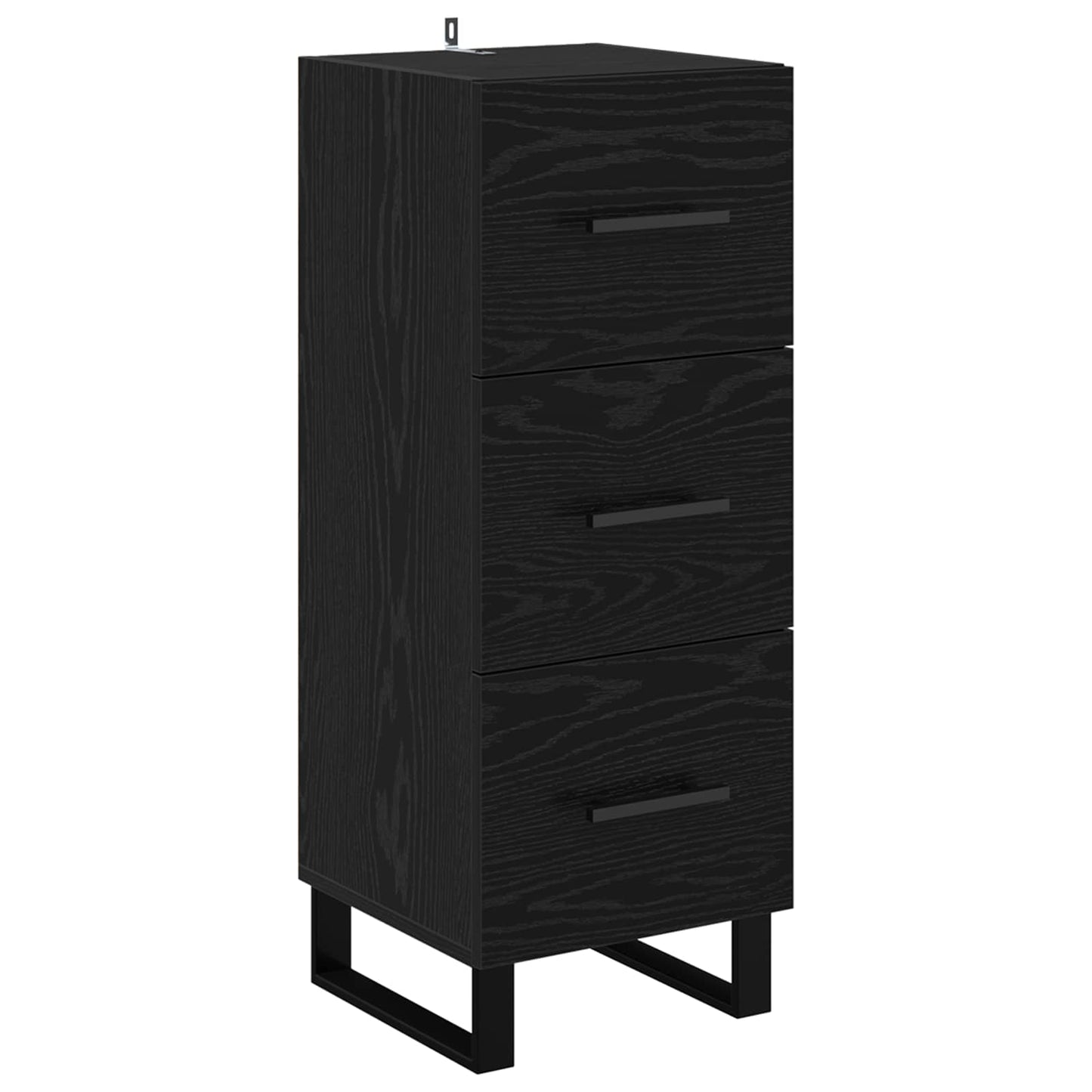 Dressoir Zwart Eiken 34,5 x 34 x 90 cm Gemonteerd hout en ijzer is nu te koop bij PeponiXL, paradijselijk wonen!