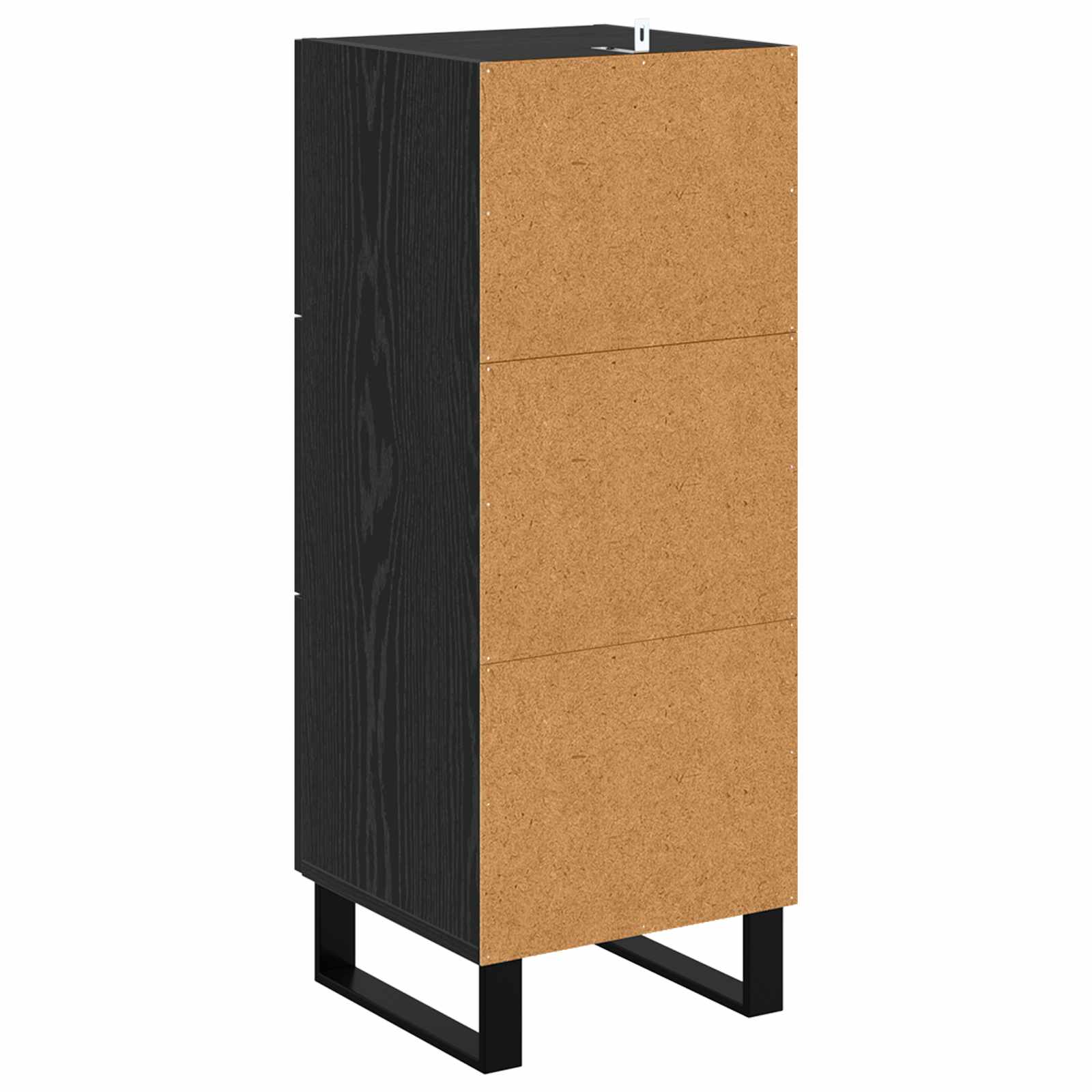 Dressoir Zwart Eiken 34,5 x 34 x 90 cm Gemonteerd hout en ijzer is nu te koop bij PeponiXL, paradijselijk wonen!