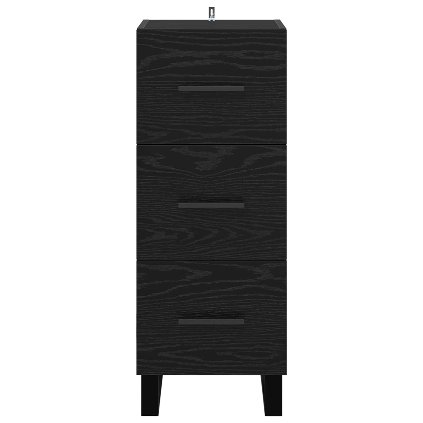 Dressoir Zwart Eiken 34,5 x 34 x 90 cm Gemonteerd hout en ijzer is nu te koop bij PeponiXL, paradijselijk wonen!