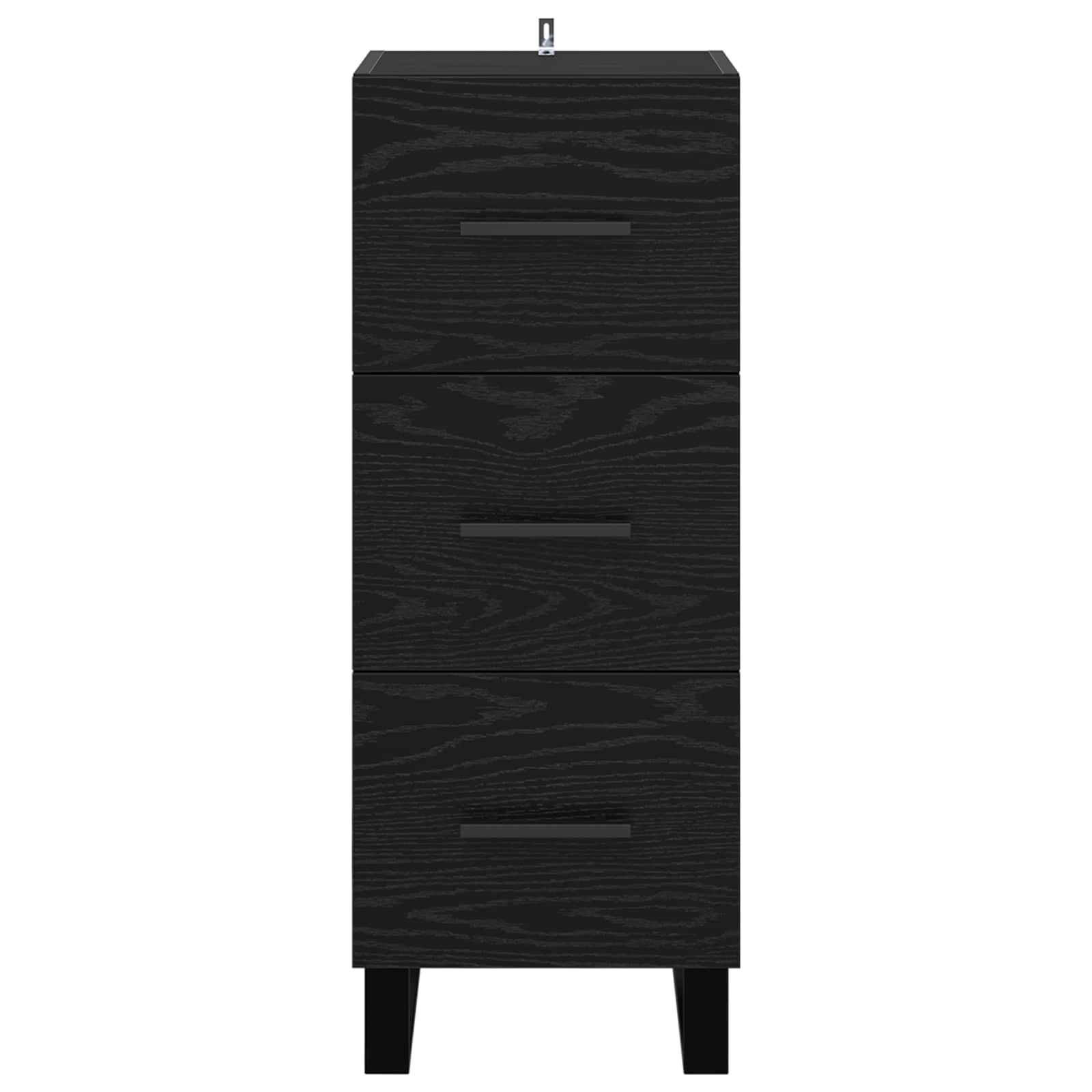 Dressoir Zwart Eiken 34,5 x 34 x 90 cm Gemonteerd hout en ijzer is nu te koop bij PeponiXL, paradijselijk wonen!
