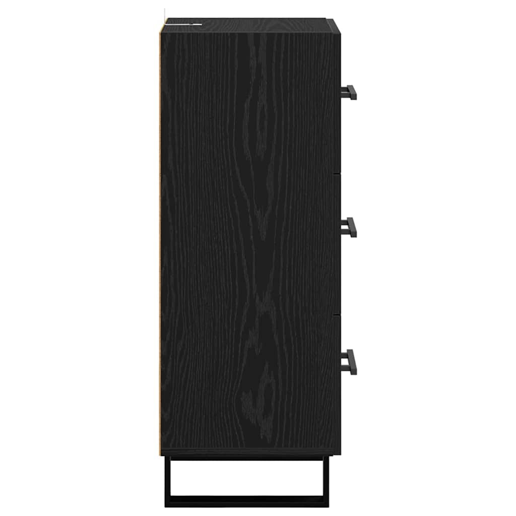 Dressoir Zwart Eiken 34,5 x 34 x 90 cm Gemonteerd hout en ijzer is nu te koop bij PeponiXL, paradijselijk wonen!