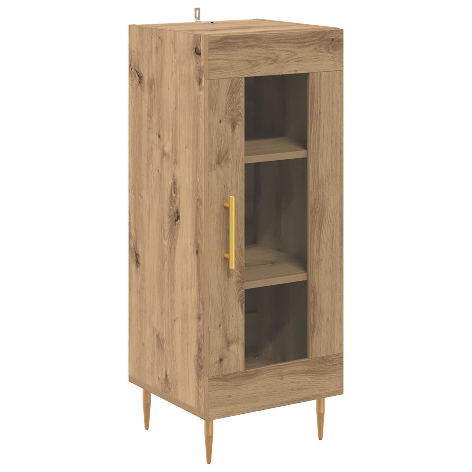 Dressoir artisanaal eikenkleurig 34 x 34.5 x 90 cm Bewerkt hout is nu te koop bij PeponiXL, paradijselijk wonen!