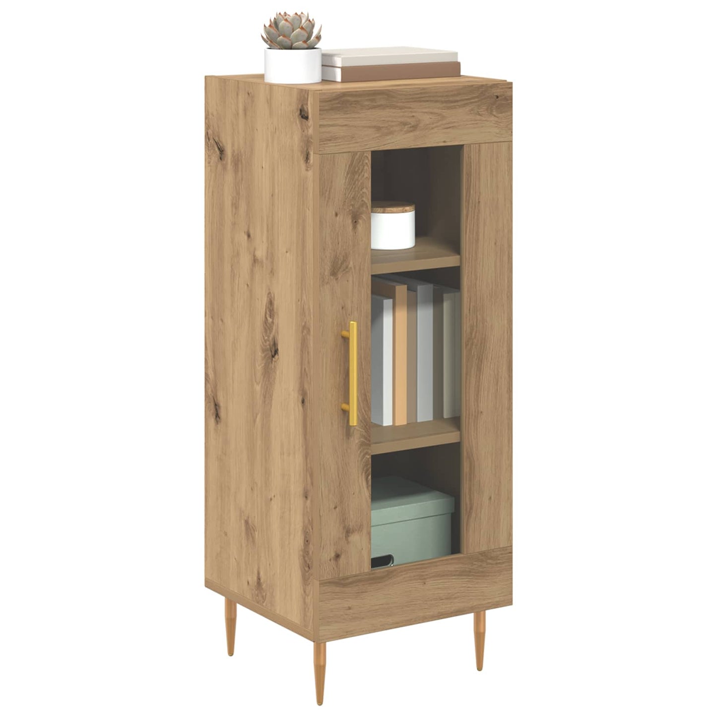 Dressoir artisanaal eikenkleurig 34 x 34.5 x 90 cm Bewerkt hout is nu te koop bij PeponiXL, paradijselijk wonen!