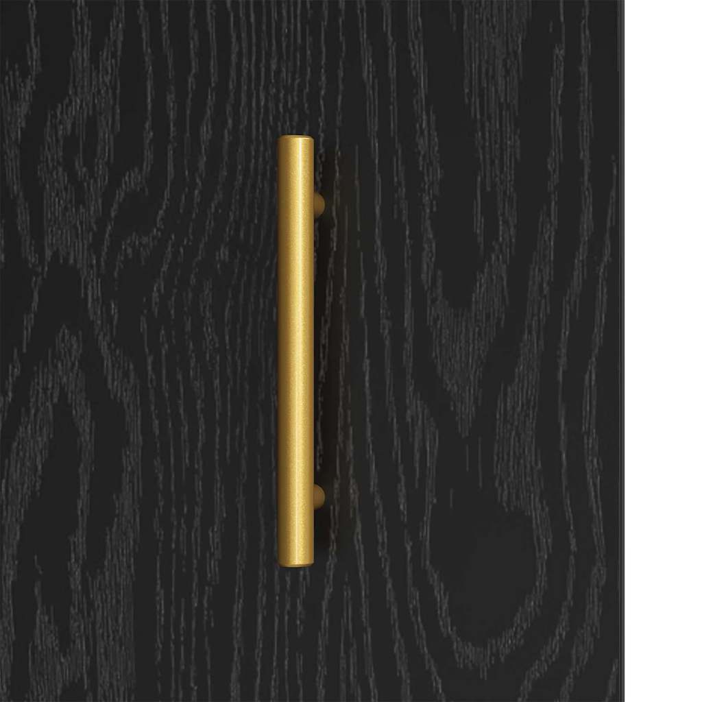 Dressoir Zwart eiken 34 x 34.5 x 90 cm Bewerkt hout is nu te koop bij PeponiXL, paradijselijk wonen!