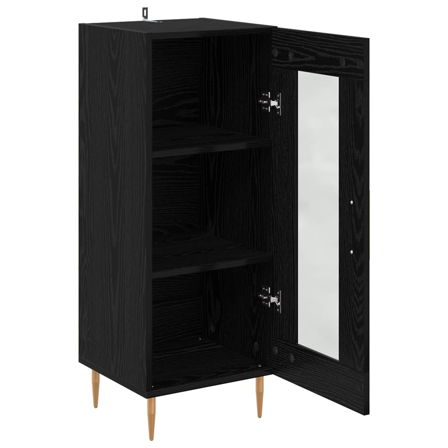 Dressoir Zwart eiken 34 x 34.5 x 90 cm Bewerkt hout is nu te koop bij PeponiXL, paradijselijk wonen!