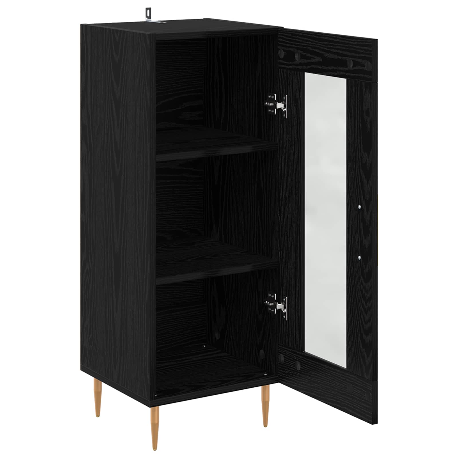 Dressoir Zwart eiken 34 x 34.5 x 90 cm Bewerkt hout is nu te koop bij PeponiXL, paradijselijk wonen!