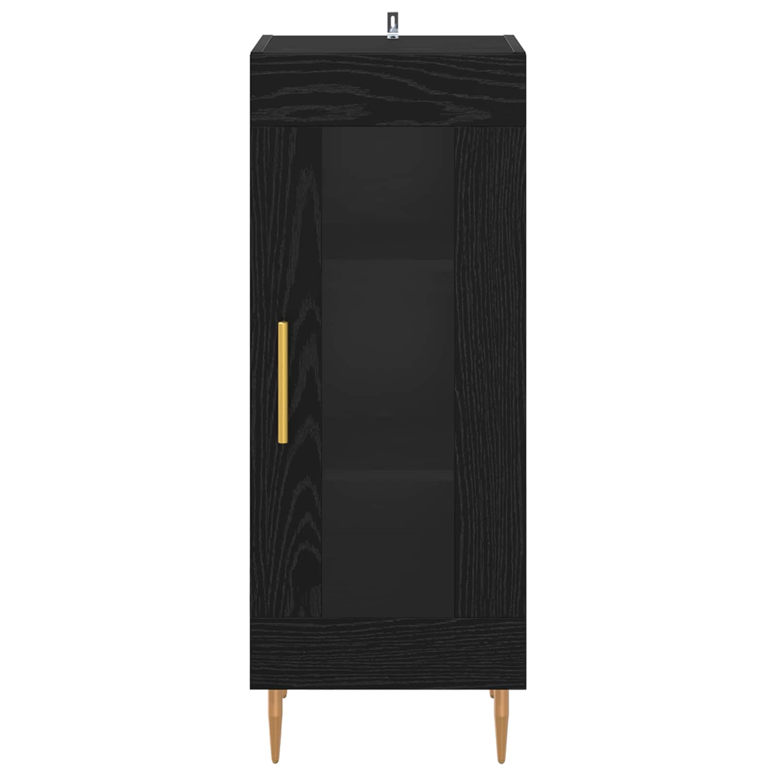 Dressoir Zwart eiken 34 x 34.5 x 90 cm Bewerkt hout is nu te koop bij PeponiXL, paradijselijk wonen!