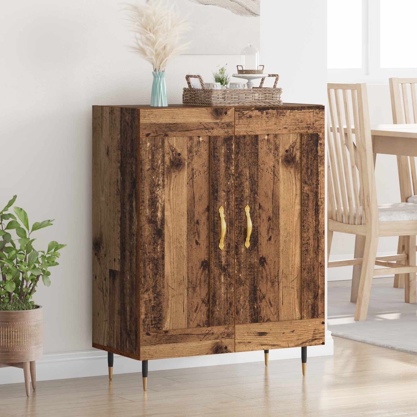 Dressoir Oudhout 69,5 x 34 x 90 cm Bewerkt hout is nu te koop bij PeponiXL, paradijselijk wonen!